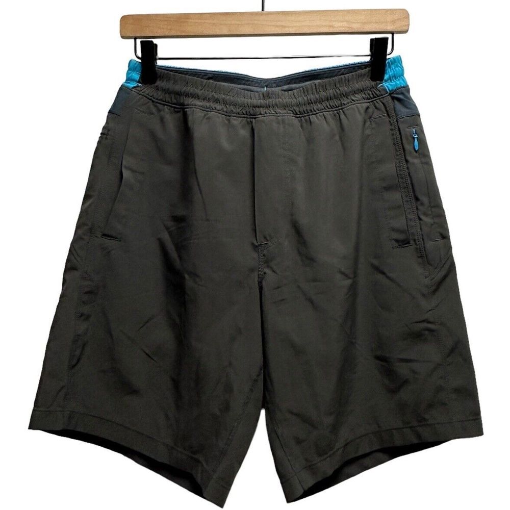 Birddogs Mens Sz M Long 9.75" Shorts Gray/Blue Lined Boom For Your Boomstick euc